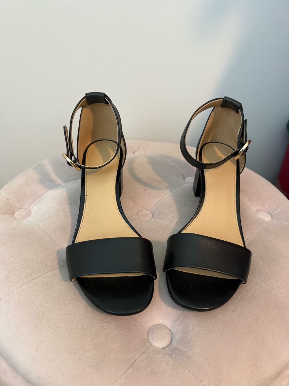Michael Kors Black Ankle-Strap Block Heel Sandals